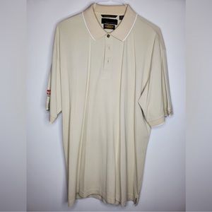 Greg Norman Playdry Moisture Wicking Collared Polo Cream Golf Tee XL